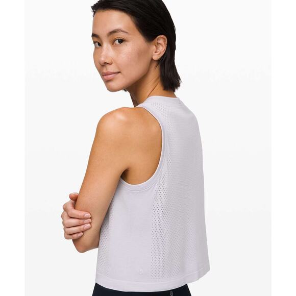 Lululemon Breeze By Sleeveless Muscle Crop Tank Silver Lilac/Silver Lilac Small - Picture 2 of 6